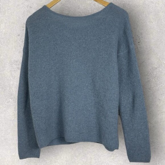 Sezane Gaspard Reversible Sweater Size Small Vintage Blue Cardigan Knit Mohair S - Picture 10 of 12